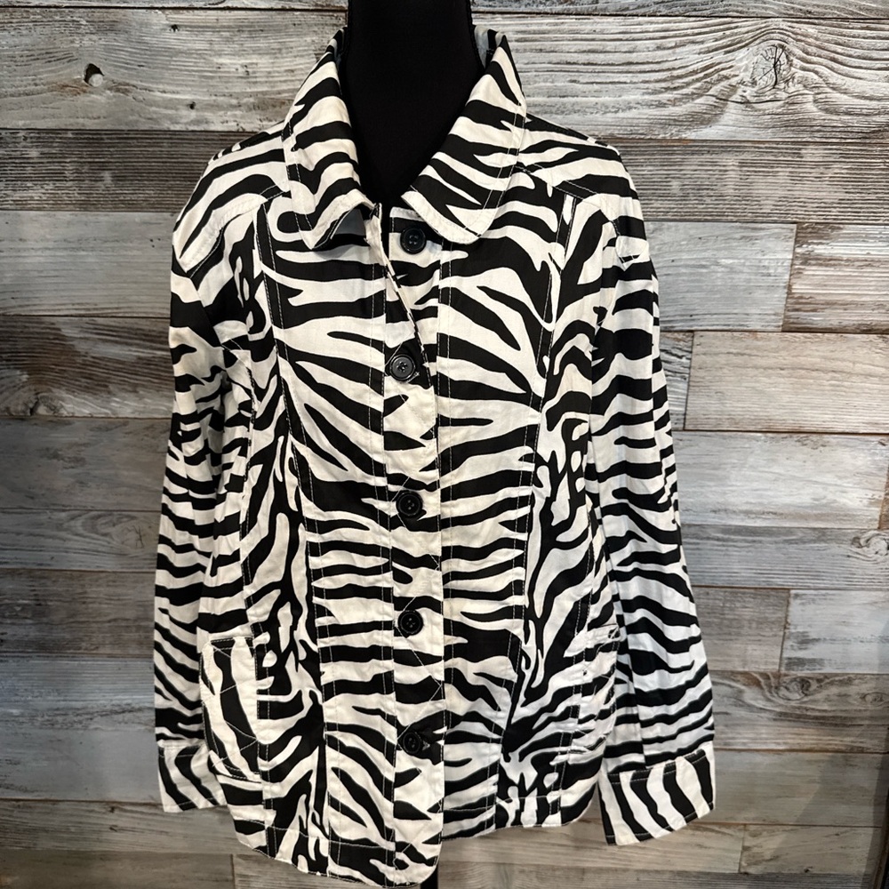 KEREN hart Zebra Patterned Utility Jacket